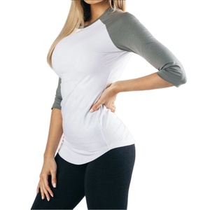 Camiseta de manga corta de algodón 100%, camiseta lisa en blanco con estampado de logotipo personalizado, diseño de cuello redondo, Camiseta básica de verano para mujer en blanco para invierno - Product Image 2