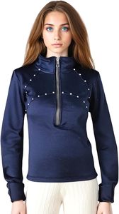 Chaqueta de Entrenamiento de Patinaje sobre Hielo Brillante para Niña, Top de Felpa con Diamantes, Ropa de Entrenamiento de Patinaje Premium para Niñas - Product Image 3