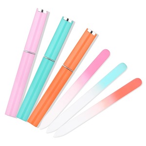 1Pc Crystal Glass Nail <b>File</b> <b>Case</b> Mini Nail <b>File</b> Set 180 Grit Disposable Double-Sided Straight Pattern Professional Nail Care - Product Image 1