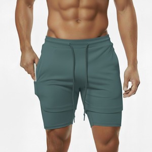 Shorts de sport 2-en-1 pour homme avec poche pour téléphone, séchage rapide, pour la course à pied, la musculation et le fitness - Product Image 1