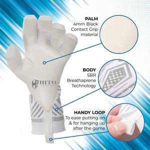 Guantes de Portero con Contacto de Látex en la Palma Delantera, Silicona en el Dorso, Corte Híbrido, Correa Extraíble, Diseño Personalizado, Lengüeta en T de Goma - Product Image 3
