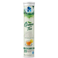 20 Comprimés Effervescents de Soutien Immunitaire au Thé Vert, Citron, Lime, Métabolisme Énergétique, Supplément de Santé pour Adultes