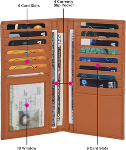 Men's Premium Durable Card Holders Minimalist Custom Logo Genuine Leather <b>Wallets</b> <b>RFID</b> Multi-Card Slots Short Slim Silk Lining - Product Image 5