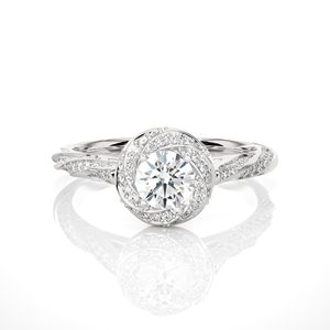 Bague de fiançailles et de mariage personnalisée par le fabricant, diamant rond de 0,92 carat cultivé en laboratoire, en or massif 18 carats, bijoux de mariage de luxe - Product Image 3