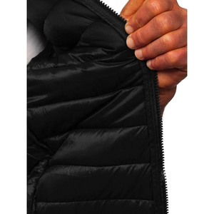 Gilet matelassé d'hiver pour homme de bonne qualité, col montant, imperméable, chaud, rembourré en coton, en polyester, matériau personnalisé, style streetwear, vente en gros - Product Image 5