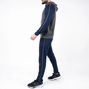 Men Windproof Printed Side Stripe Standing Collar <b>Tracksuit</b> Stylish Breathable Performance Set High Quality 100% Cotton Jogging - Product Image 3