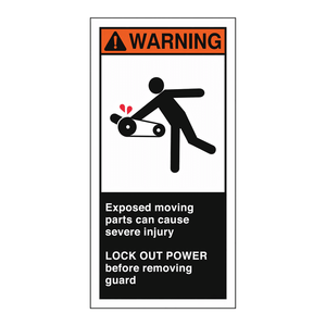 Brady Permanent <b>Adhesive</b> <b>PVC</b> Safety Warning Labels 6H X 3W Durable Matt Finish for Moving-Part Hazards - Product Image 3