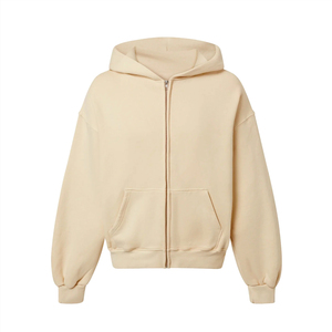 2026 Street Casual Drop Shoulder Loose <b>Zip</b> Mens Cardigan Hoodie Coat America Fashion Solid Color Zipped Oversized Men's Hoodies - Product Image 1