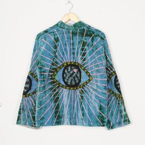 Luxury Embroidered <b>Velvet</b> Suzani <b>Jacket</b> With Evil Eye pattern Full Sleeve Stand Collar Women's Winter Coat Handmade Patchwork - Product Image 3