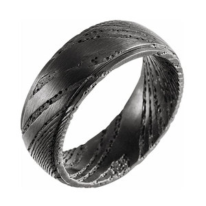 Bague en acier Damas confortable, bijou artisanal avec texture superposée distinctive, bague en acier Damas de qualité supérieure, cadeau de mariage fait main - Product Image 1