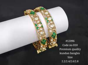 ชุดกำไลข้อมือคุนดัน 12096 ชุบทองประดับเพทายสีชมพู กำไลทองเหลืองลายดอกไม้เคลือบอีพ็อกซี่คุนดัน สำหรับงานแต่งงานสำหรับผู้หญิง - Product Image 2