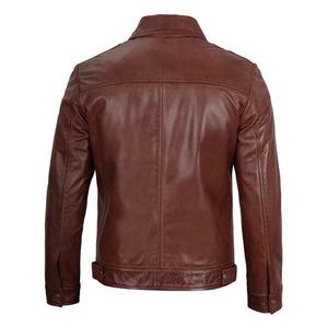 Men <b>Leather</b> <b>Jacket</b> with Classic Design and <b>Long</b> Lasting Material Strength - Product Image 2