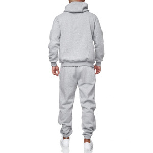 Survêtement de sport de haute qualité pour hommes, jogging à capuche, noir, deux pièces, 100% polyester, coton, vêtements de course pour adultes - Product Image 3