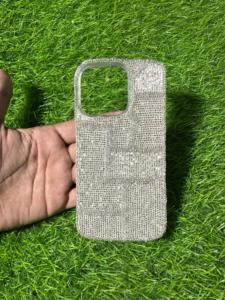Coque de protection transparente en TPU pour smartphone avec perles de verre argentées, motif géométrique et franges pendantes, accessoires - Product Image 6