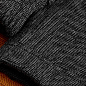 Cárdigan Negro de Moda para Hombre, Cuello en V, Manga Larga, Tejido de Lana/Nailon, Transpirable, Antipilling, con Parches de Encaje, Ropa de Invierno - Product Image 5