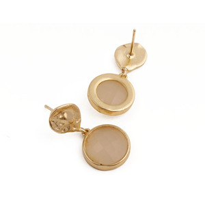 Pendientes de ópalo con baño de oro y engaste de bisel, joyería llamativa para esposa V - Product Image 2