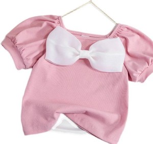 T-shirt pour filles d'automne, style vintage, manches courtes, manches régulières, polyester/coton respirant et écologique pour enfants - Product Image 5