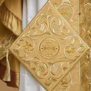Robe de Prêtre Brodé Or ShineWays Enterprises, Vêtement Liturgique en Soie Satinée, Tenue Formelle d'Église Personnalisable Toutes Saisons - Product Image 6