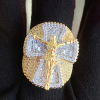 Bague pour homme en argent sterling avec zircon, sertie pavé, aspect glacé intense, pour événements de mode hip-hop, style rappeur, mariages