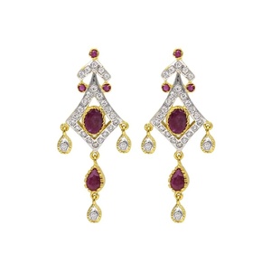 Conjunto de Collar y Pendientes de Rubí y Esmeralda con Circonitas, Chapado en Oro de 22K, Joyería Tradicional India para Mujer - Product Image 3