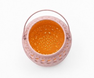 Lanterne suspendue en métal gravée, cadeau tendance, découpée, rose, lanterne suspendue, bougeoir votif marocain, terrarium, bougeoir votif pour la décoration - Product Image 3