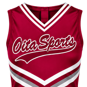 Maroon Cheer <b>Shirt</b> Sleeveless Sports Team Uniform Top Performance Training Cheerleading Athletic Wear Competition Clothing - Product Image 1