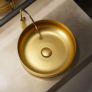 Designer Brass Bathroom Sink Luxury Countertop Vessel <b>Basin</b> Hammered Finish Premium Metal Wash <b>Bowl</b> Home Hotel Restaurant Decor - Product Image 1