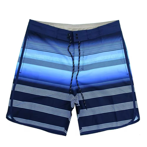 Custom <b>Men's</b> Gradient Striped Board Shorts Quick Dry Surf Swim <b>Trunks</b> with Side and Back Pockets Wholesale Summer Beach Wear - Product Image 4