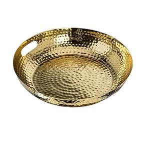 ชามเสิร์ฟอาหารทรงกลมทองเหลืองโบราณแบบตอกลาย ดีไซน์สวยงาม ชามเสิร์ฟอาหารทรงกลมสำหรับตกแต่งเคาน์เตอร์ครัวและงานปาร์ตี้ - Product Image 1