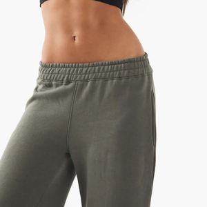 Winter 100% <b>Polyester</b>/Cotton Fleece 300 GSM Custom Embroidered Lace Logo Straight High Street Eco-Friendly Sweatpants - Product Image 6