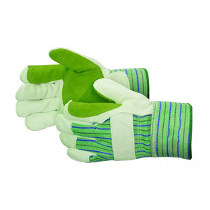 Guantes de Seguridad de Cuero Vacuno de Primera Calidad, Palma Doble Reforzada, Teñidos en Verde, Suaves, Cómodos y Resistentes - Product Image 5