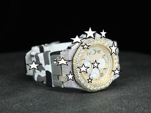 Customized <b>Men's</b> Vintage Hip Hop <b>Watch</b> Stainless Steel Cut Moissanite Diamond Unique Analog Glass Fashionable Stainless Steel - Product Image 4