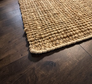 Alfombra de Yute Abstracta Tejida a Mano |   Alfombra Antideslizante Ecológica de Estilo Boho Rústico Natural - Product Image 4