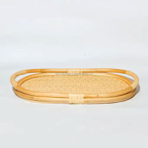 Eco-friendly Wholesale Durable Lightweight Rattan <b>Tray</b> Manufacturer Handmade Natural Multipurpose Serving <b>Tray</b> From Vietnam - Product Image 2