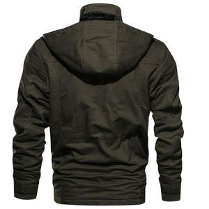 Veste bomber zippée pour homme, en toile d'hiver, 100% fibre de bambou, chaude, décontractée, streetwear, hip hop, coupe slim, veste de pilote - Product Image 2