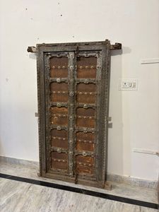 Porte en bois massif antique sculptée à la main avec cadre sculpté, porte d'entrée de luxe pour villas, restaurants, hôtels, meubles de maison - Product Image 3