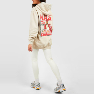 Sweat-shirt à capuche ample pour femme en coton épais, style streetwear moderne et décontracté, confortable pour l'hiver, imperméable - Product Image 2