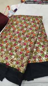 Tela Fox Georgette con trabajo de espejo de Gemini, tela Fox Georgette Premium de Lujo con exquisito trabajo de espejo real hecho a mano. - Product Image 5