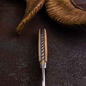 Couteau de chasse à lame fixe forgé sur mesure, compatible OEM, avec étui en cuir pour le camping et les activités de plein air - Product Image 4