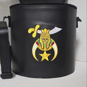 Étui à casquette en cuir OES Fez Masonic Regalia avec couleur et taille personnalisables, broderie à la main durable - Product Image 5