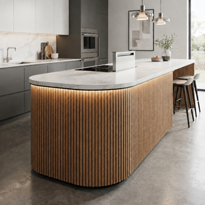 Panel Tambour de Madera Maciza Moderna para Muebles de Cocina, Acabado Natural, Diseño de Madera, Estilo Contemporáneo, Panel Flexible de Madera Maciza - Product Image 3