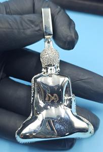 Pendentif Bouddha en Moissanite Incolore Sertie de Diamants VVS en Argent 925, Collier Hip Hop Bling pour Hommes Spirituels et Tendance - Product Image 3