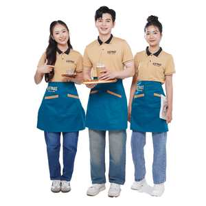 Uniforme Unisex para Cafetería, Restaurante y Panadería, Conjunto de Camisa Polo de Poliéster Tejido y Delantal, Personalizable, Ropa de Trabajo Promocional para Personal - Product Image 1