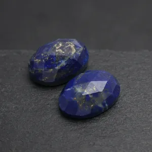 Pierre précieuse naturelle en lapis-lazuli bleu, taille ovale à motifs de damier, facettée, qualité supérieure, pour bijoux faits à la main - Product Image 6
