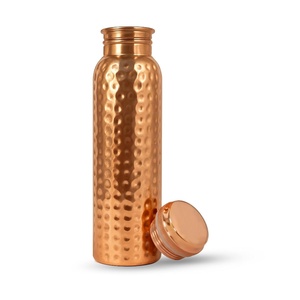 Sleek Pure Copper Water <b>Bottle</b> Plain Smooth Finish Metallic Hydration <b>Flask</b> with Luxury Gift Box Packaging - Product Image 6