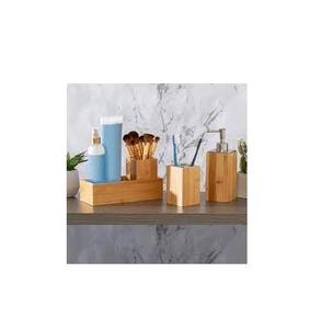 Artisan Wooden Bathroom Accessories Set Soap Dispenser <b>Toothbrush</b> <b>Holder</b> Soap Dish Bathroom Organizer Modern Home Hotel Decor - Product Image 6
