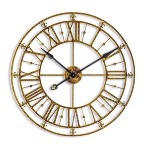 Industrial Metal Wall Clock <b>Round</b> Analog Quartz Design Antique Style Living Room Decor Silent <b>Battery</b> Powered Wall Clock - Product Image 4