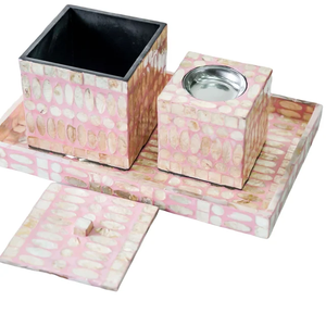 Ensemble brûleur de bakhoor OpalPearl Luxe en nacre, porte-encens en mosaïque de coquillages irisés pour une décoration intérieure moderne et luxueuse - Product Image 3