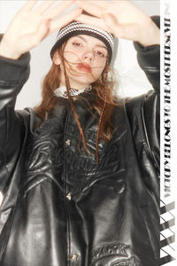 Veste d'hiver pour homme XS, style streetwear, en cuir véritable et toile, écologique, respirante, coupe-vent, légère, à fermeture frontale - Product Image 4