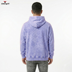 เสื้อฮู้ดดี้สีพื้นเรียบง่าย สวมใส่สบาย ราคาสุดคุ้ม สำหรับผู้ชาย ทรงโอเวอร์ไซส์ ล้างสีแบบแอซิดวอช - Product Image 6